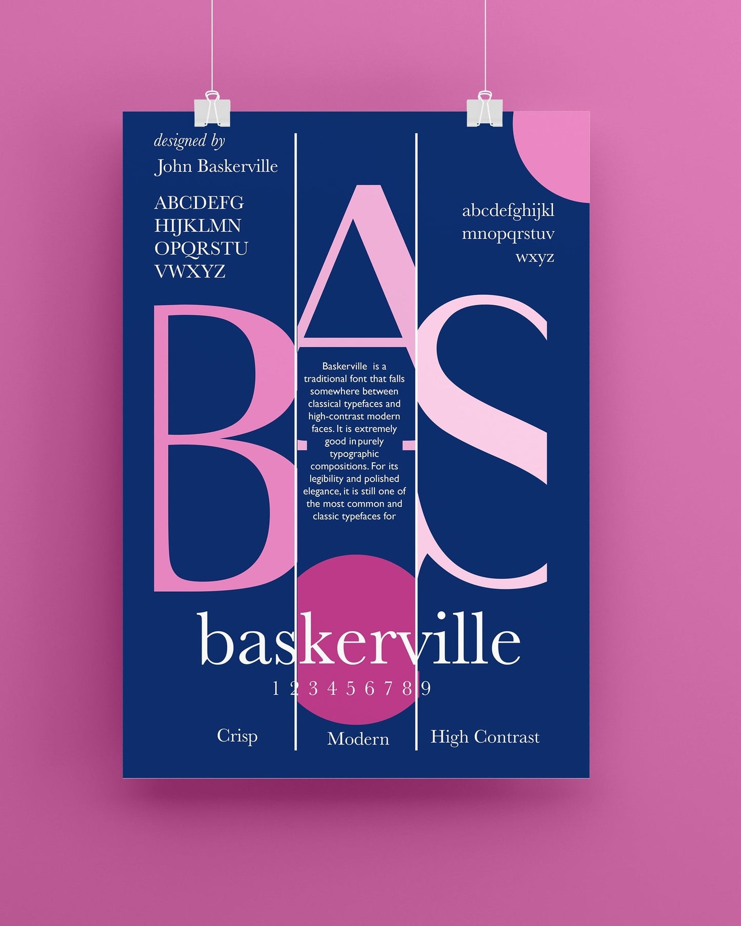 Blue & Pink Typography Poster - Print File
