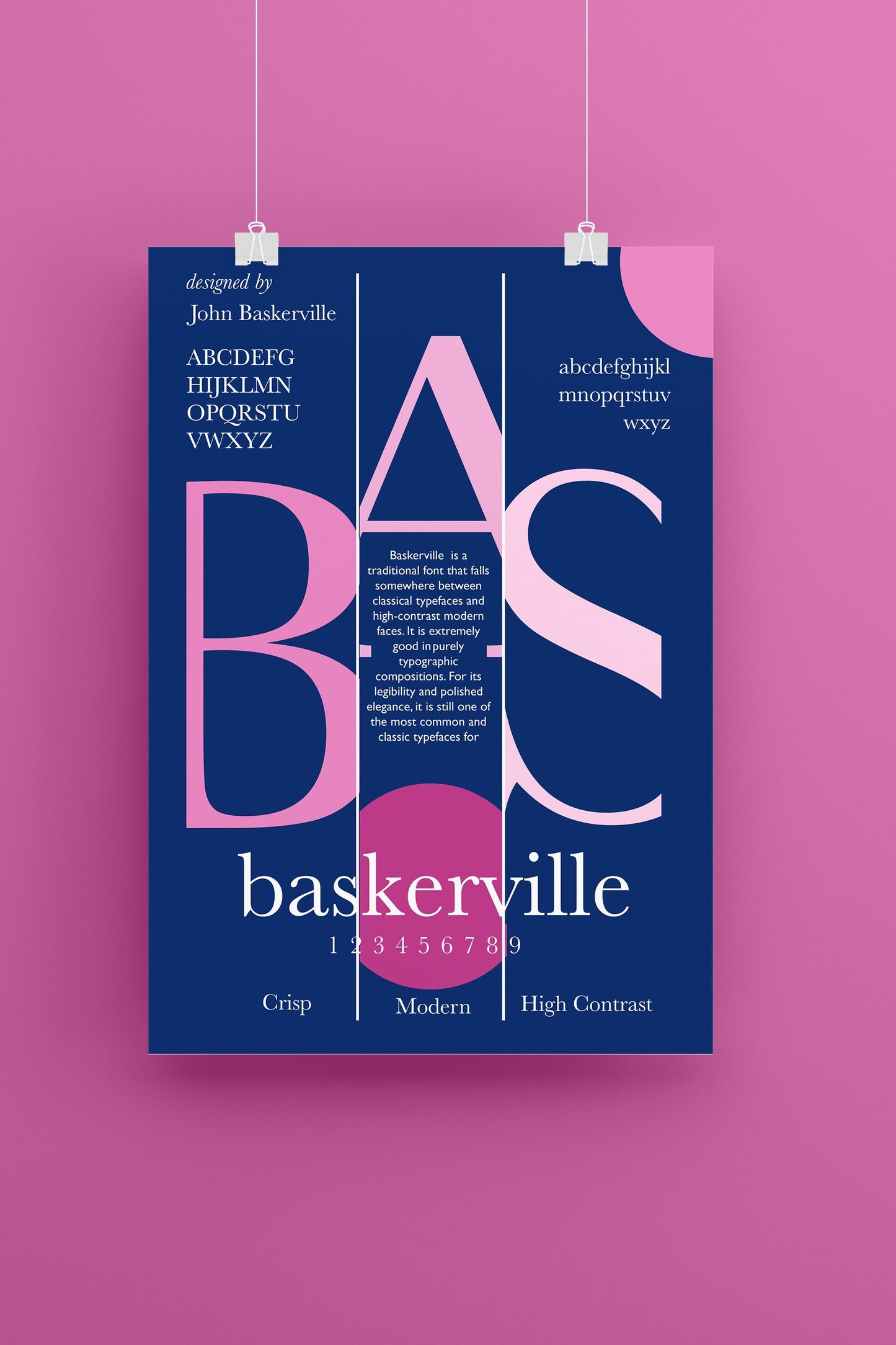 Blue & Pink Typography Poster - Print File